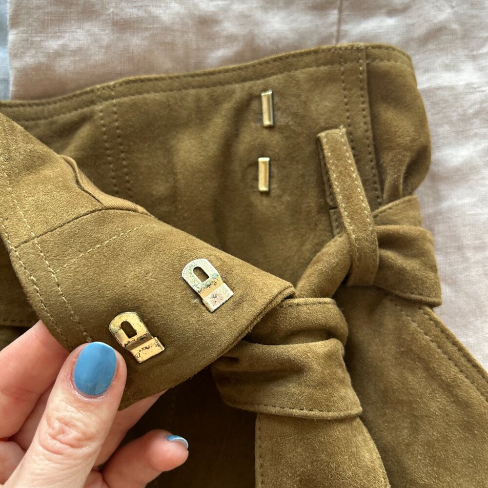 NWOT Sezane Leandra Skirt -- Taupe Suede, Size 34 (US 2) - Picture 5 of 10